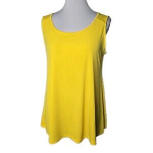 Susan Graver Modern Essentials Yellow Stretch-Knit Tank Top Size SP Small Petite